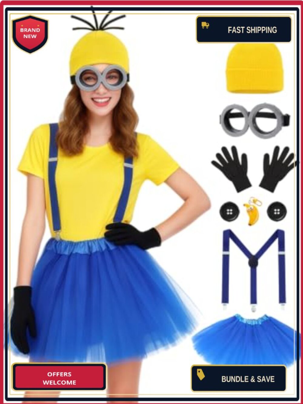 7 Pcs Adult Funny Cartoon Halloween Costume Accessories Set